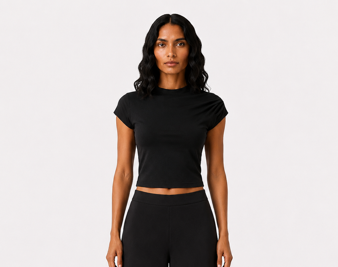 Black Poplin top