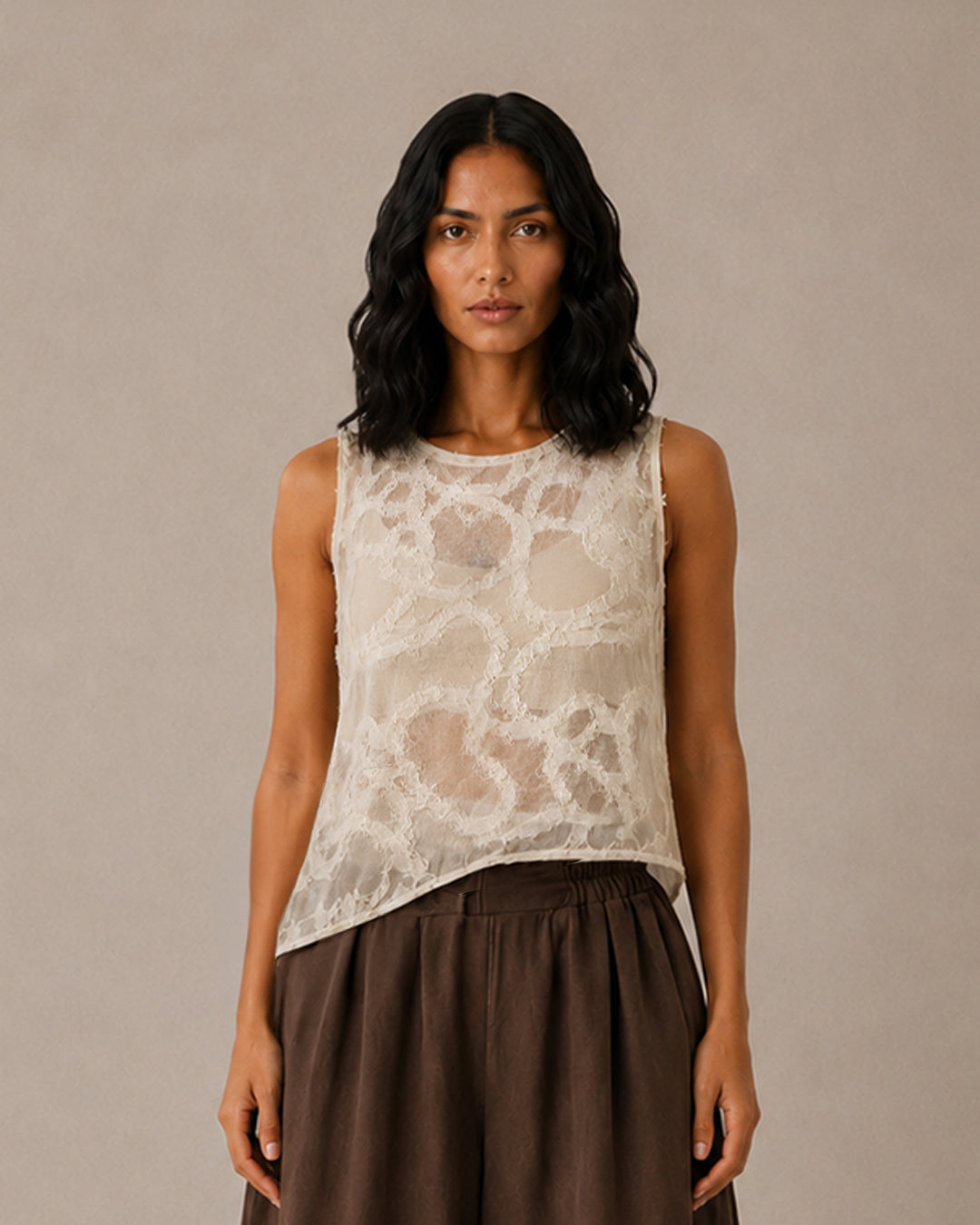 Off-White Round Hem Top